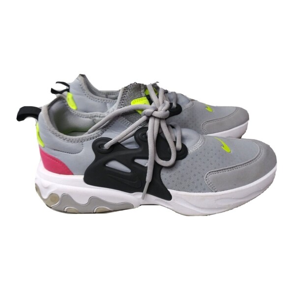 Nike GS React Presto Wolf Grey Black Youth 6.5 Y Shoes - Picture 2 of 7